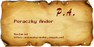 Poraczky Andor névjegykártya